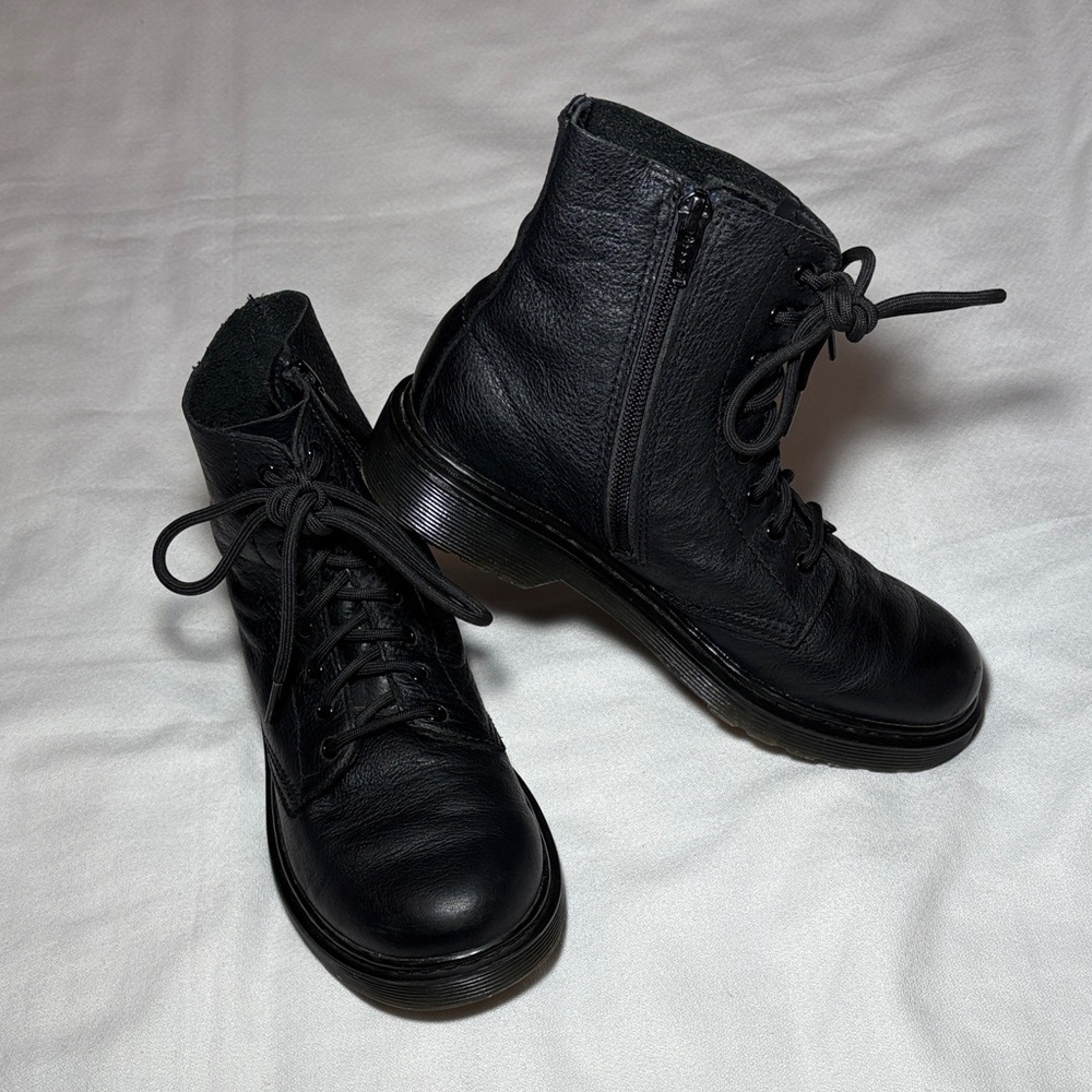Dr. Martens Black Lace Up with Side Zipper Women’s Boots Size 5